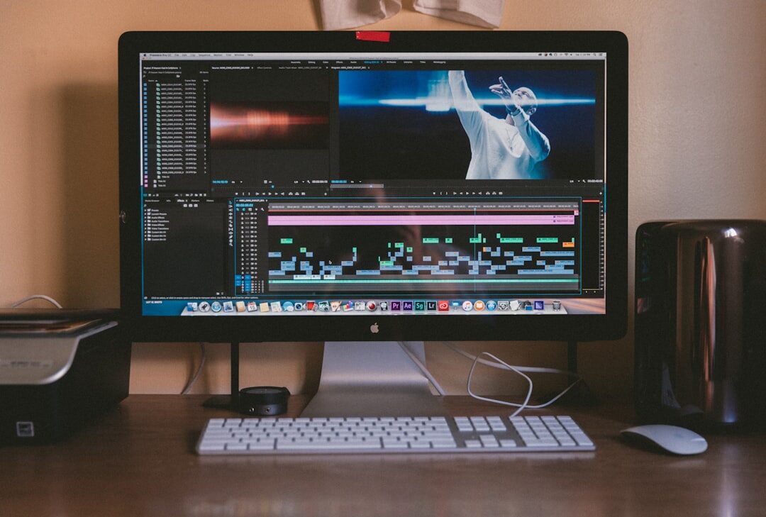 video editor at computer