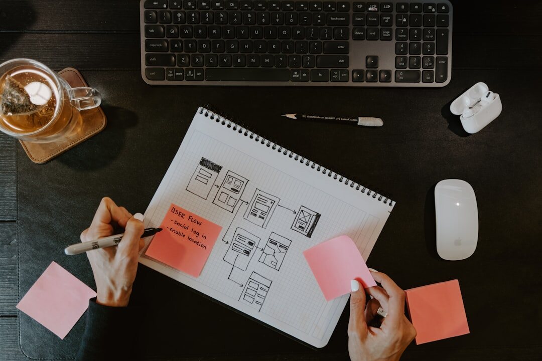 creative storyboard on desk